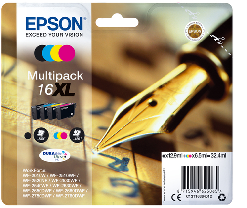 Set cartucce stampante Set cartucce stampante Epson C13T16364020 DURABRITE Multipack T16 Xl (ord.min.1.00 unità)
