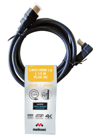 Cavo HDMI Cavo HDMI Meliconi 497013 4K con Ethernet 90 Black (ord.min.1.00 unità)