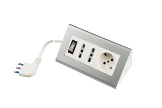 Multipresa tavolo Multipresa tavolo Poly Pool PP2590 10/16A Bianco e Argento (ord.min.1.00 unità)