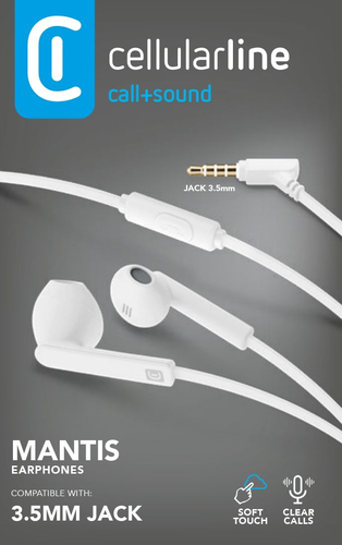 Auricolari microfono filo Auricolari microfono filo Cellular Line MANTISW Mantis Black (ord.min.1.00 unità)
