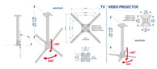 Supporto monitor TV soffitto Supporto monitor TV soffitto Meliconi 480862 SLIMSTYLE 400Ce 2in1 Blac (ord.min.1.00 unità)