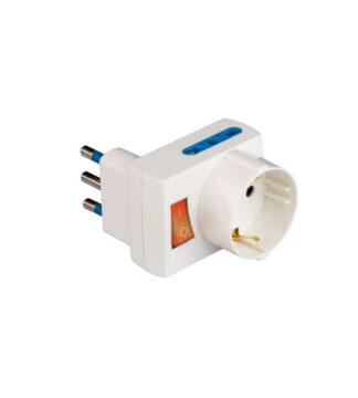 Adattatore presa elettrica Adattatore Poly Pool PP2382R SALVASPAZIO con interruttore Bianco (ord.min.1.00 unità)