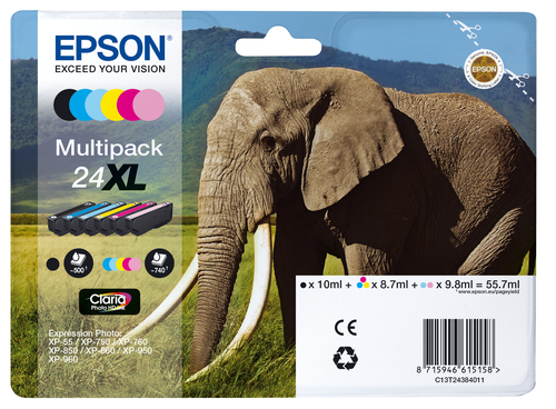 Set cartucce stampante Set cartucce stampante Epson C13T24384021 CLARIA Multipack T24 Xl (ord.min.1.00 unità)