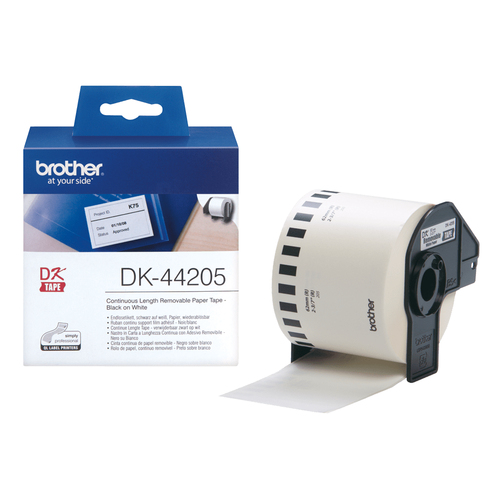 Nastro etichettatrice Nastro etichettatrice Brother DK44205 DK TAPE Nero su Bianco (ord.min.1.00 unità)