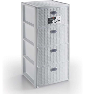 Cassettiera salvaspazio Cassettiera salvaspazio Stefanplast 30400 ELEGANCE 4C Bianco (ord.min.1.00 unità)