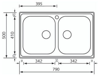 Lavello Lavello CM 010012XCSSP CRISTAL Inox (ord.min.1.00 unità)