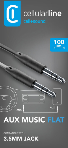 Cavo Jack 3.5 Cavo Jack 3.5 Cellular Line AUXMUSICK Aux Music Black (ord.min.1.00 unità)