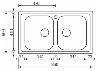Lavello CM 010014XCSSP CRISTAL Inox Lavello (ord.min.1.00unità)