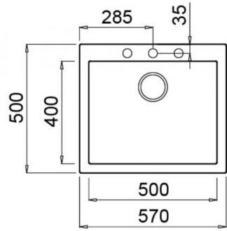 Lavello Lavello Elleci LGQ10559 QUADRA 105 Antracite (ord.min.1.00 unità)
