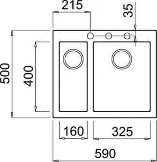Lavello Lavello Elleci LGQ15054 QUADRA 150 SOTTOTOP Nero (ord.min.1.00 unità)