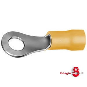 TERMINALI ISOLATI (CF.50PZ.) TIPO AD ANELLO GIALLO PER CAVI DA MMQ 4-6 208C 3.6 TERMINALI (cf.50pz.) insulated terminals Prod. SCU