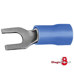 TERMINALI ISOLATI (CF.100PZ.) TIPO A FORCELLA AZZURRO PER CAVI DA MMQ 1,5-2,5 208E 6.2 TERMINALI (cf.100pz.) insulated terminals Prod. SCU