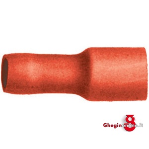 TERMINALI ISOLATI (CF.100PZ.) TIPO CILINDRICO FEMMINA ROSSO PER CAVI DA MMQ 0,25-1,5 208L 4 TERMINALI (cf.100pz.) insulated terminals Prod. SCU