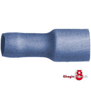 TERMINALI ISOLATI (CF.100PZ.) TIPO CILINDRICO FEMMINA AZZURRO PER CAVI DA MMQ 1,5-2,5 208M 5 TERMINALI (cf.100pz.) insulated terminals Prod. SCU