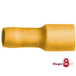 TERMINALI ISOLATI (CF.50PZ.) TIPO CILINDRICO FEMMINA GIALLO PER CAVI DA MMQ 4-6 208M 1 5 TERMINALI (cf.50pz.) insulated terminals Prod. SCU