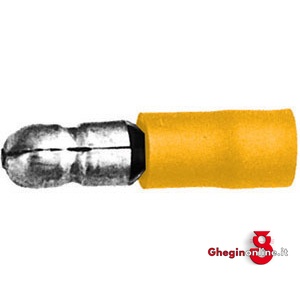 TERMINALI ISOLATI (CF.50PZ.) TIPO CILINDRICO MASCHIO GIALLO PER CAVI DA MMQ 4-6 208P 1 5 TERMINALI (cf.50pz.) insulated terminals Prod. SCU