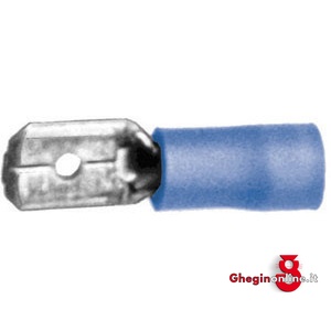 TERMINALI NON ISOLATI (CF.100PZ) TIPO LAMELLARE MASCHIO AZZURRO PER CAVI DA MMQ 1,5-2,5 208U 6.3 TERMINALI (cf.100pz.) insulated terminals Prod. SCU