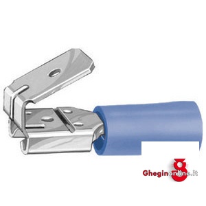 TERMINALI NON ISOLATI (CF.100PZ) TIPO LAMELLARE FEMMINA + MASCHIO AZZURRO PER CAVI DA MMQ 1,5-2,5 208Z 6.3 TERMINALI (cf.100pz.) insulated terminals Prod. SCU