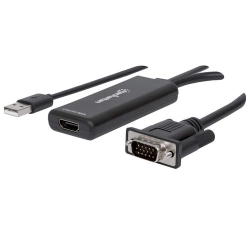 Convertitore video Convertitore video Manhattan 152426 da Vga e Usb ad Hdmi Black (ord.min.1.00 unità)