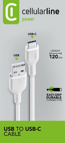 Cavo USB C Cavo USB C Cellular Line USBDATACUSBA CW POWER CABLE White (ord.min.1.00 unità)