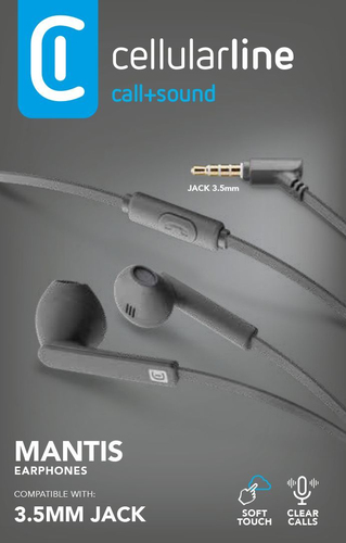 Auricolari microfono filo Auricolari microfono filo Cellular Line MANTISDG Mantis Grigio (ord.min.1.00 unità)
