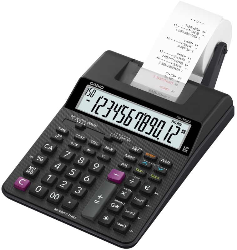 Calcolatrice Calcolatrice Casio HR 150RC HR SERIES Printing Calculator Black (ord.min.1.00 unità)