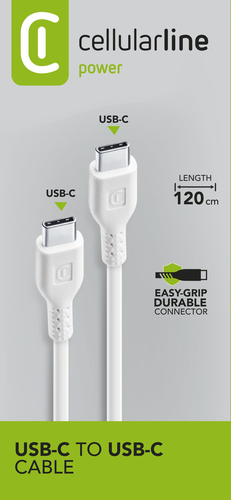 Cavo USB C Cavo USB C Cellular Line USBDATACUSBC CW POWER CABLE White (ord.min.1.00 unità)