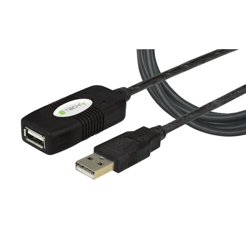 Cavo USB Cavo USB Techly IUSB REP10TY 2.0 Extension Active Black (ord.min.1.00 unità)