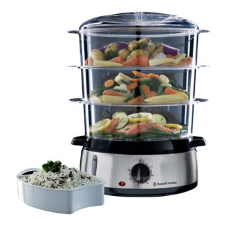 Vaporiera elettrica Vaporiera elettrica Russell Hobbs 19270 56 COOK@HOME 3 Vaschette 800 W (ord.min.1.00 unità)