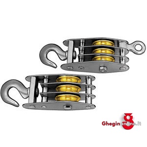 TAGLIE DI SOLLEVAMENTO CON 3 ROTELLE 2130 65 TAGLIE SOLLEVAMENTO pulley blocks Prod. SCU