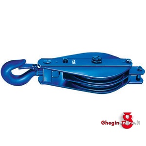 TAGLIE DI SOLLEVAMENTO A 2 ROTELLE PER FUNI IN ACCIAIO 2133B 230 TAGLIE CON 2 ROTELLE pulley blocks Prod. SCU