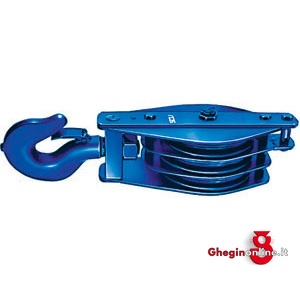 TAGLIE DI SOLLEVAMENTO A 3 ROTELLE PER FUNI IN ACCIAIO 2133C 190 TAGLIE CON 3 ROTELLE pulley blocks Prod. SCU