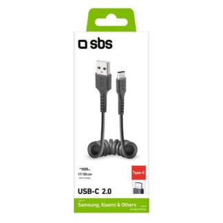 Cavo USB C Cavo USB C Sbs TECABLETYPCSK Spiralato Black (ord.min.1.00 unità)