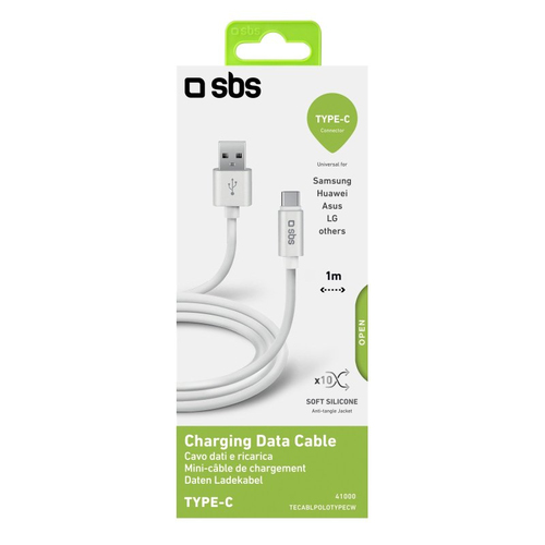 Cavo USB C Sbs TECABLPOLOTYPECW POLO Antigroviglio White Cavo USB C (ord.min.1.00unità)