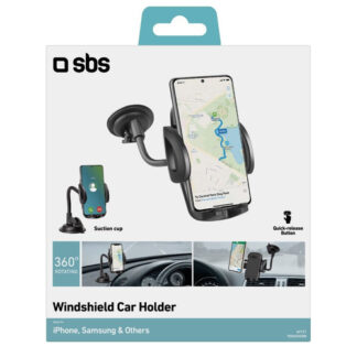 Supporto auto smartphone Supporto auto smartphone Sbs TE0UCH20W Windshield 360 Black (ord.min.1.00 unità)