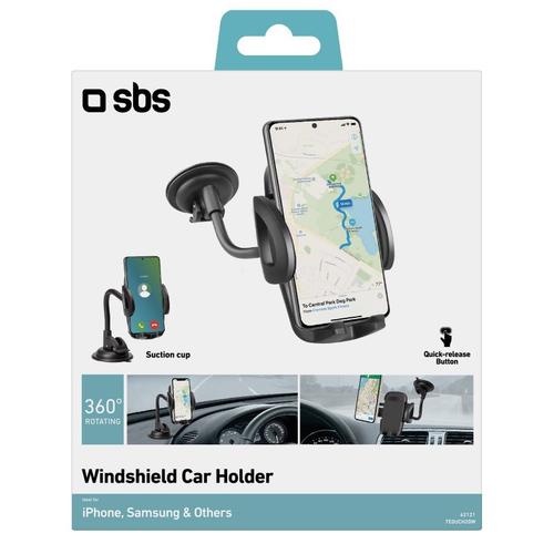 Supporto auto smartphone Supporto auto smartphone Sbs TE0UCH20W Windshield 360 Black (ord.min.1.00 unità)