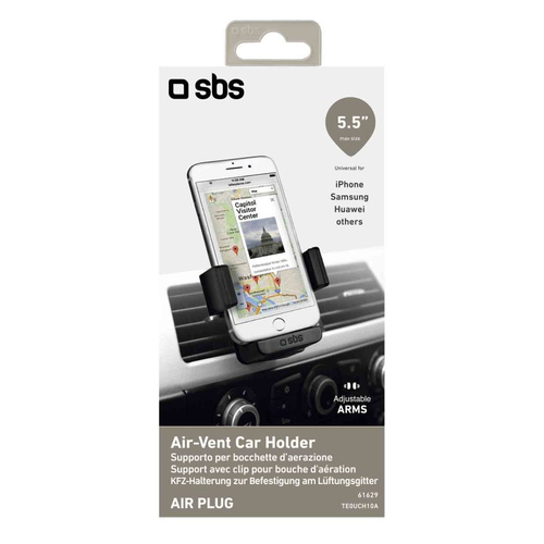 Supporto auto smartphone Supporto auto smartphone Sbs TE0UCH10A Air Plug Black (ord.min.1.00 unità)
