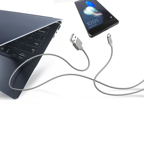 Cavo USB C Cavo USB C Sbs TECABLETC15BS CHARGING DATA CABLE Braided Silver (ord.min.1.00 unità)