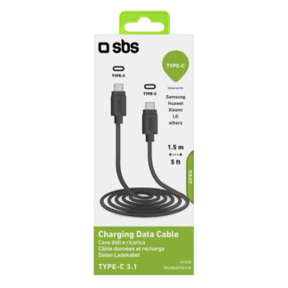 Cavo USB C Cavo USB C Sbs TECABLETCC31K CHARGING DATA CABLE 60W Black (ord.min.1.00 unità)