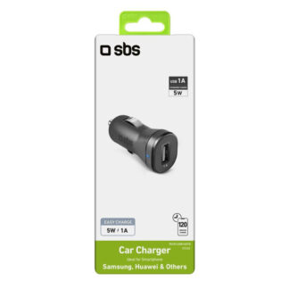 Caricabatterie accendisigari Caricabatterie accendisigari Sbs TECRUSB1ASTD CAR CHARGER 5W Black (ord.min.1.00 unità)