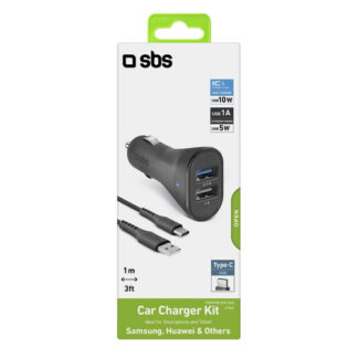 Caricabatterie accendisigari Caricabatterie accendisigari Sbs TEKITCRC2U21AUL CAR CHARGER KIT 12W B (ord.min.1.00 unità)