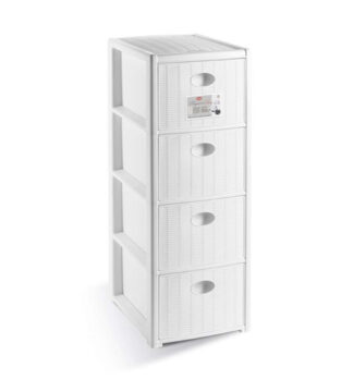 Cassettiera salvaspazio Cassettiera salvaspazio Stefanplast 30300 ELEGANCE 4C Slim Bianco (ord.min.1.00 unità)