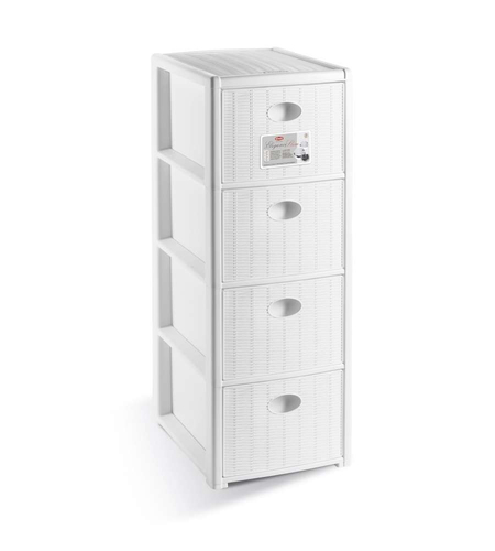 Cassettiera salvaspazio Cassettiera salvaspazio Stefanplast 30300 ELEGANCE 4C Slim Bianco (ord.min.1.00 unità)