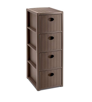 Cassettiera salvaspazio Cassettiera salvaspazio Stefanplast 30301 ELEGANCE 4C Slim Tortora (ord.min.1.00 unità)
