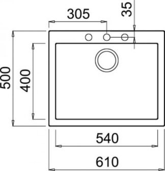 Lavello Elleci LKQ11086 QUADRA 110 Nero Lavello (ord.min.1.00unità)