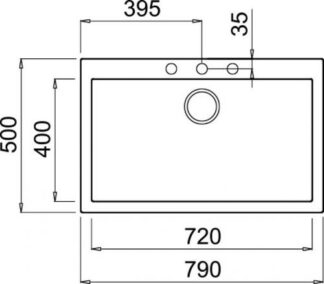 Lavello Lavello Elleci LGQ13040 QUADRA 130 Nero (ord.min.1.00 unità)