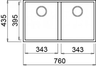 Lavello Lavello Elleci LGQ35040BSO QUADRA 350 SOTTOTOP Nero (ord.min.1.00 unità)