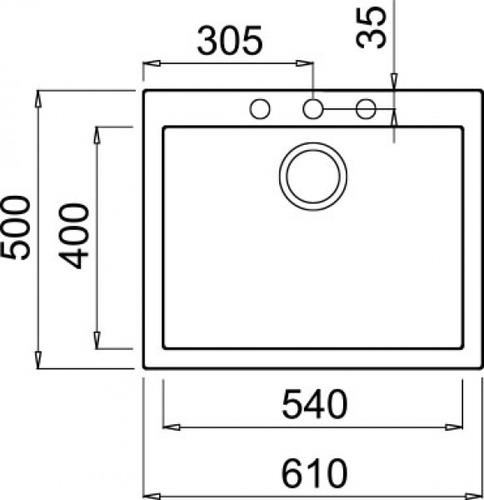 Lavello Lavello Elleci LGQ11040 QUADRA 110 Nero (ord.min.1.00 unità)