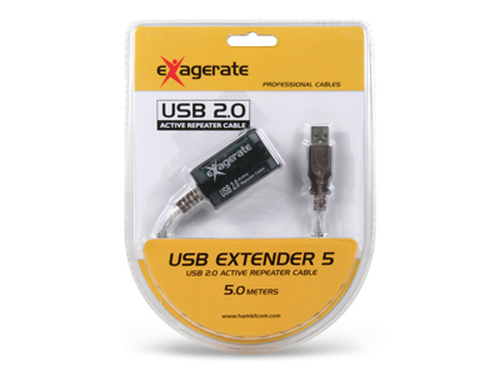 Cavo USB Cavo USB Hamlet XUREP5 2.0 Extender 5M con Ripetitore Attivo Silver (ord.min.1.00 unità)