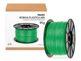 Bobina filo stampa 3D Bobina filo stampa 3D Hamlet HP3DXROLGR Filamento Abs 1,75 mm Verde (ord.min.1.00 unità)